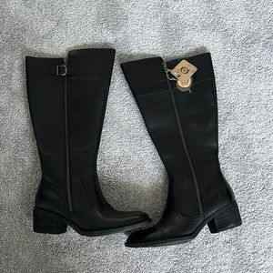 Born Wide Calf Riding Heeled Boots